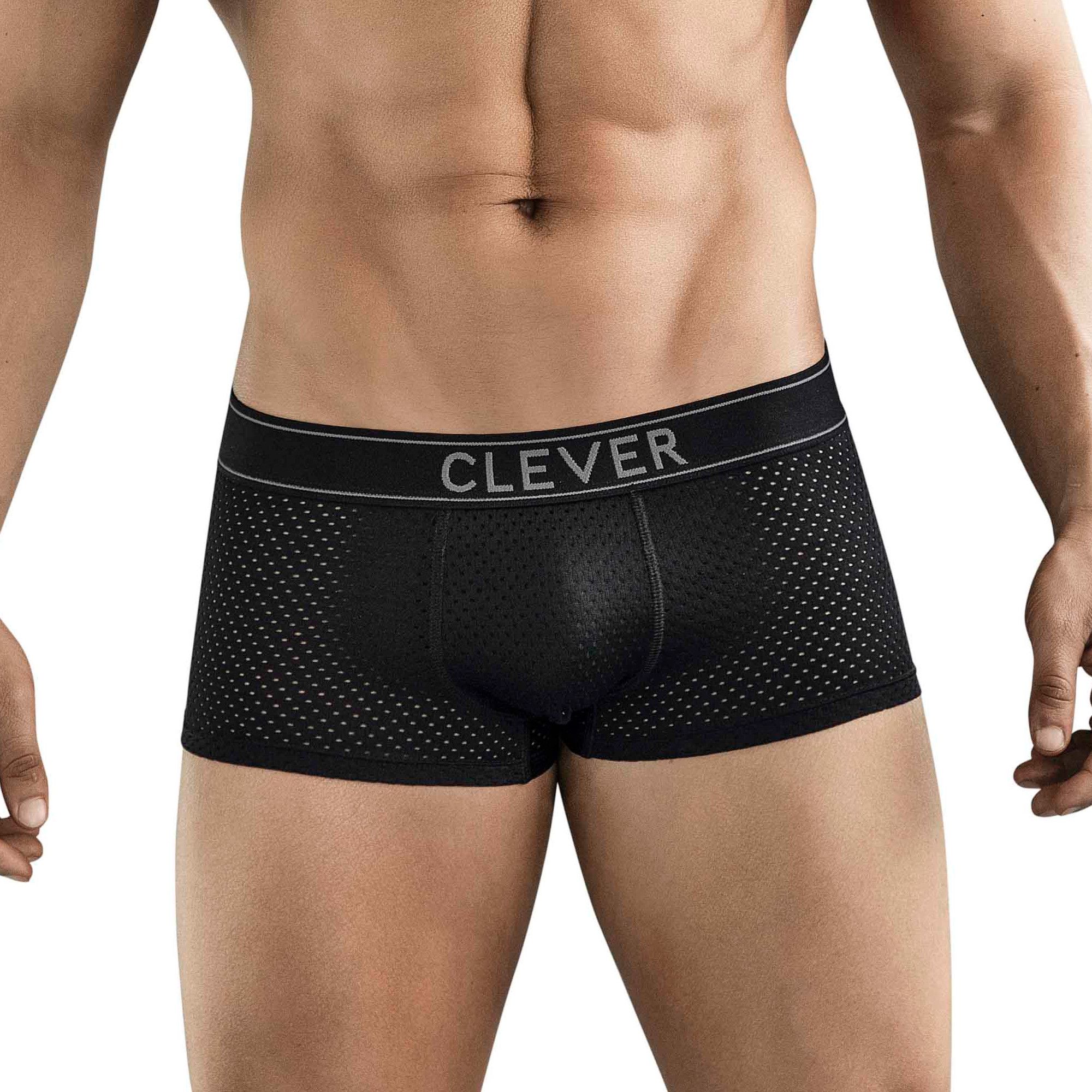 Черные перфорированные трусы-хипсы Clever Ambar Trunks 1