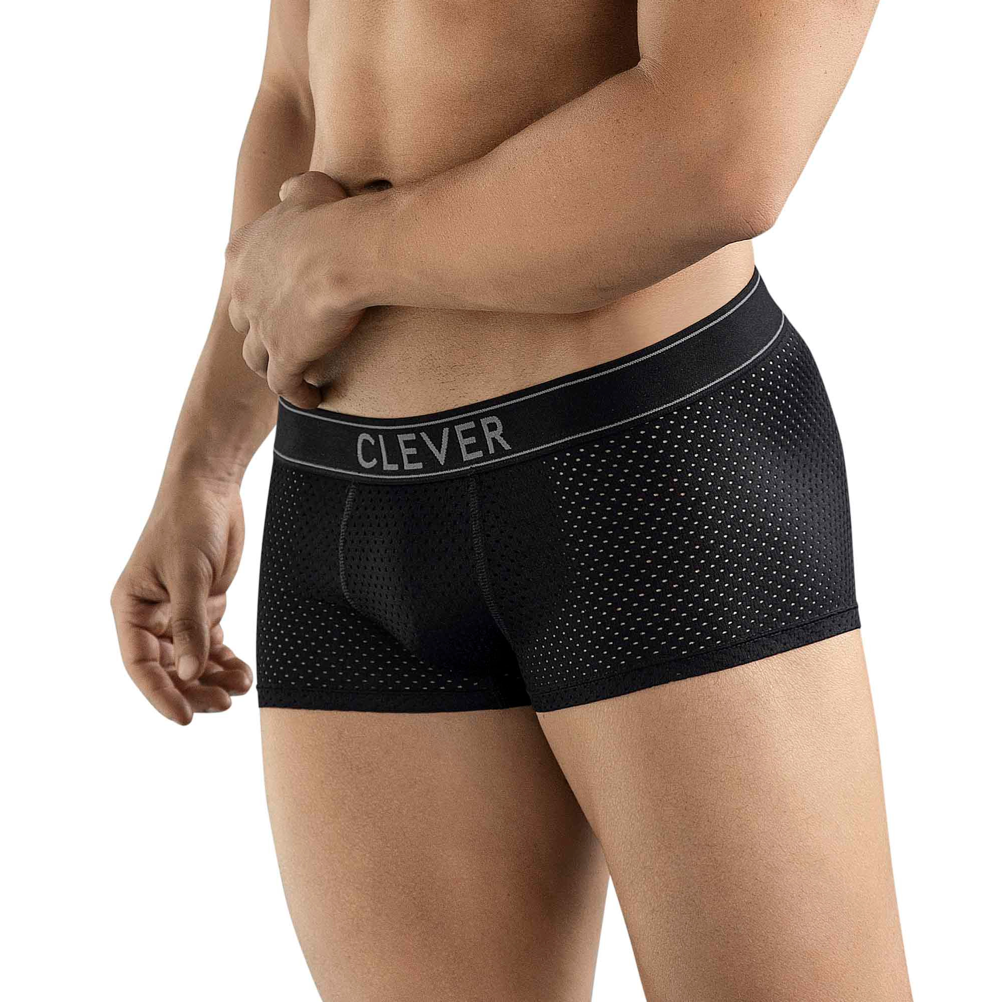Черные перфорированные трусы-хипсы Clever Ambar Trunks 2