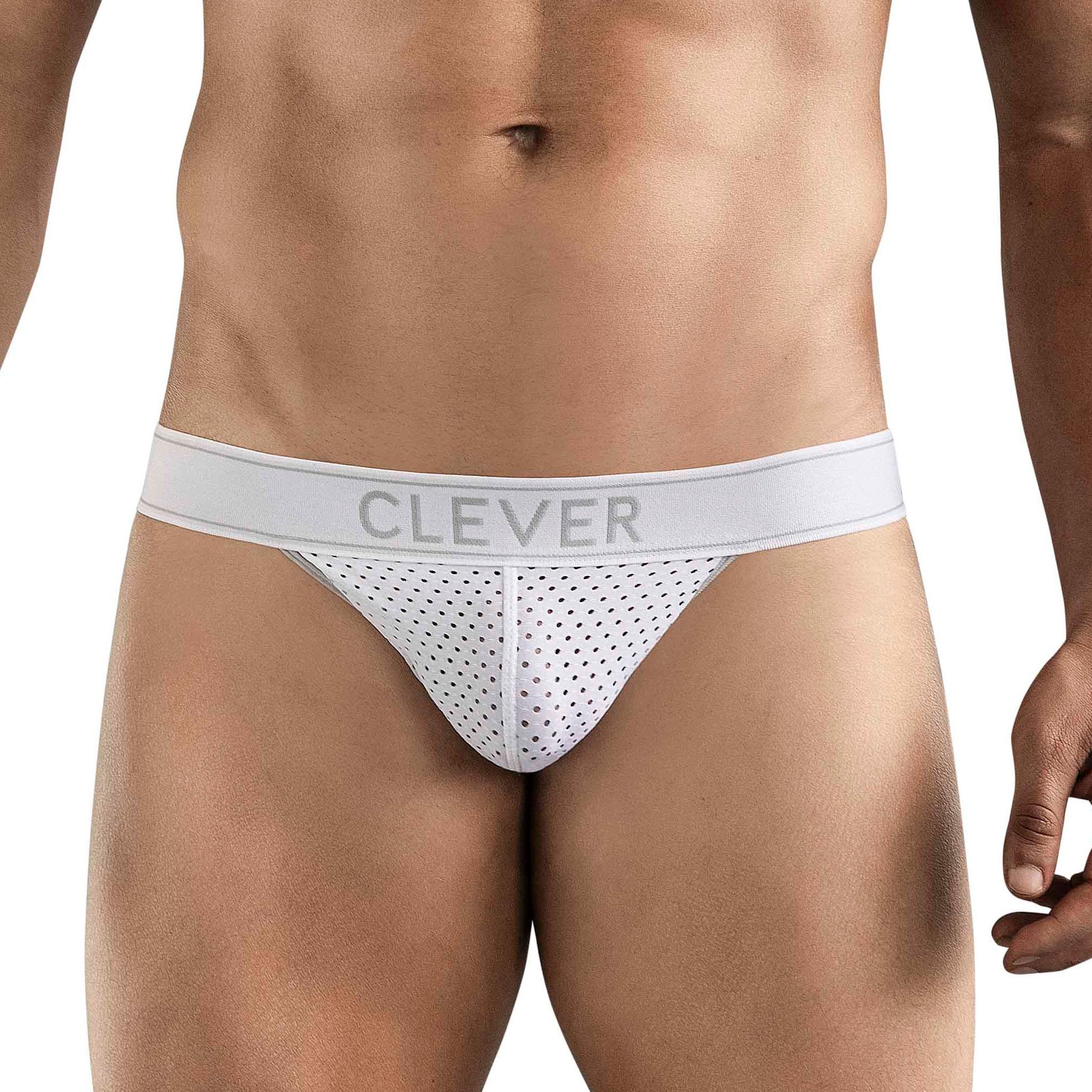 Белые перфорированные трусы-джоки Clever Ambar Jockstrap 1