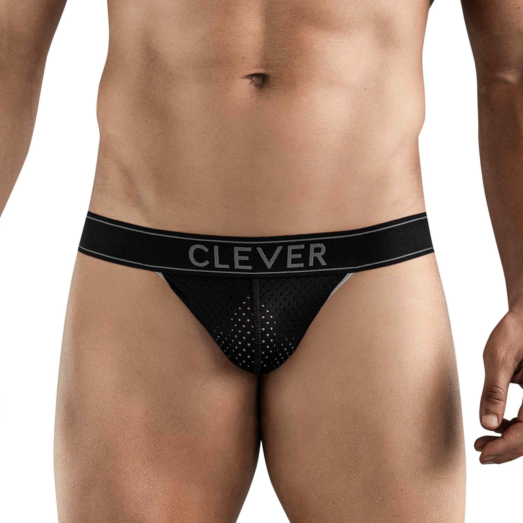 Черные перфорированные трусы-джоки Clever Ambar Jockstrap 1