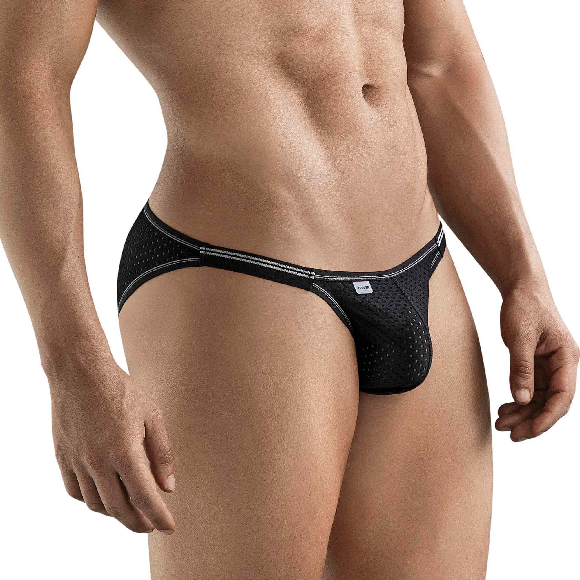 Черные перфорированные трусы-слипы Clever Esencial Brief Slip 2