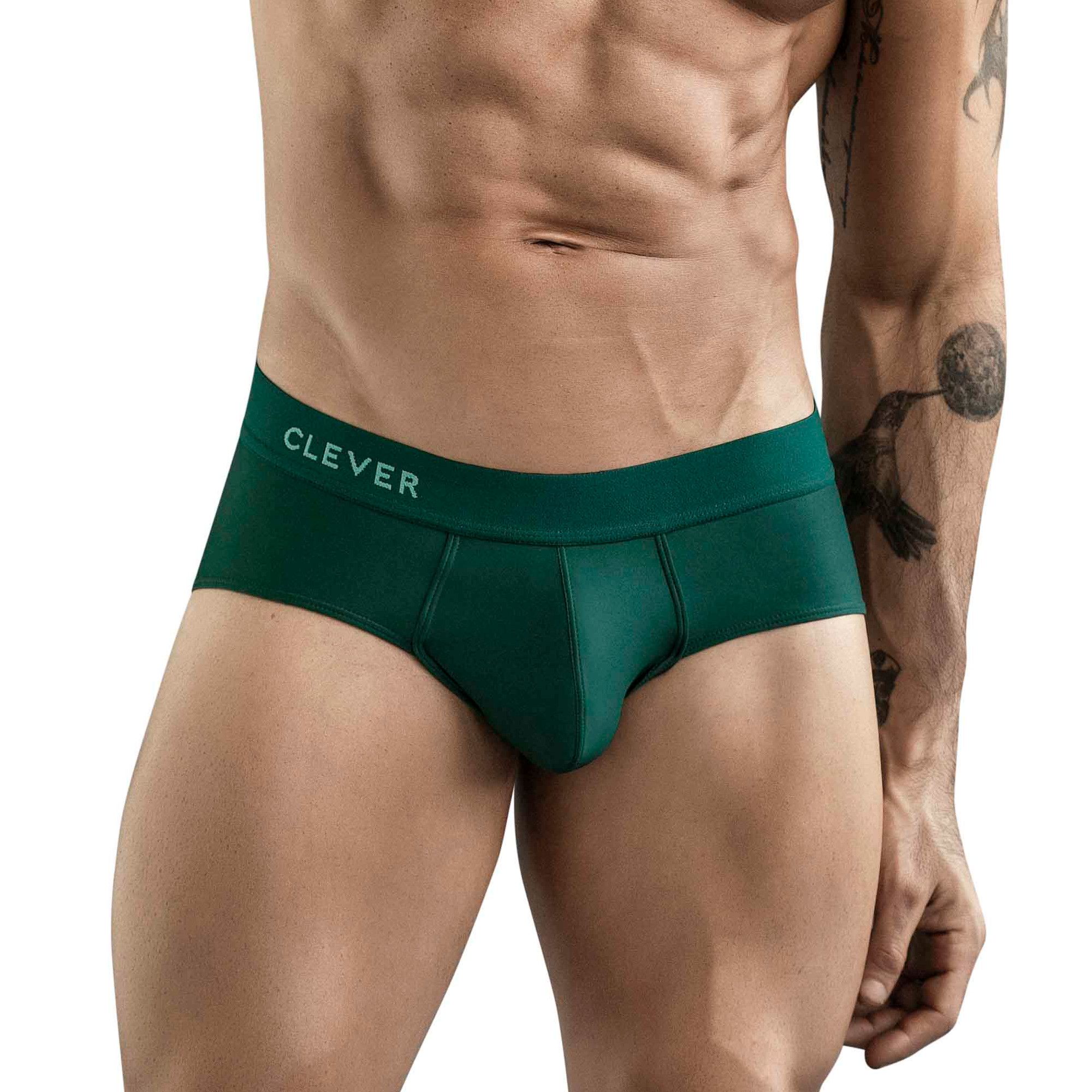 Темно-зеленые мужские трусы-брифы Clever Sapphire Brief 1