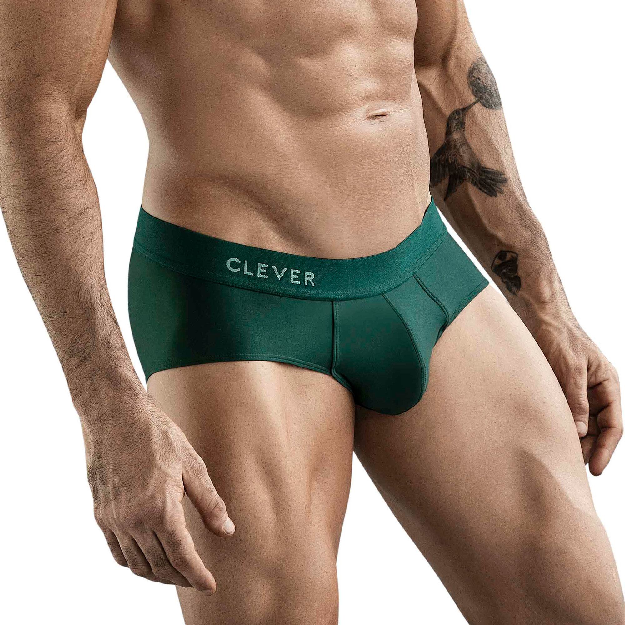 Темно-зеленые мужские трусы-брифы Clever Sapphire Brief 2