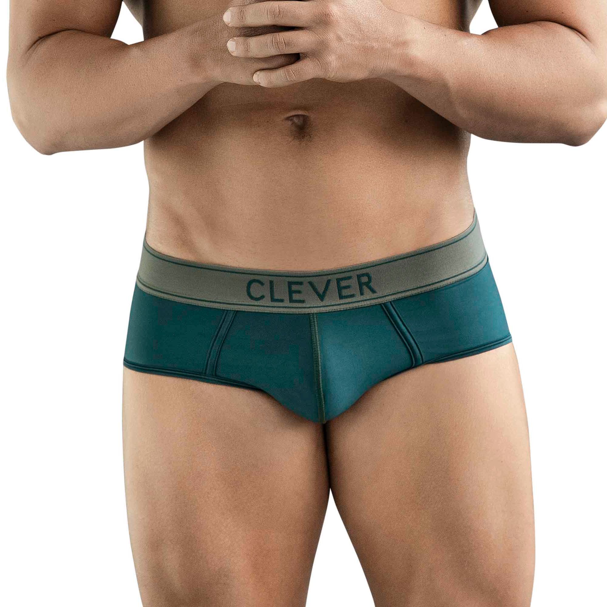Зеленые мужские трусы-брифы Clever Natura Piping Brief 1