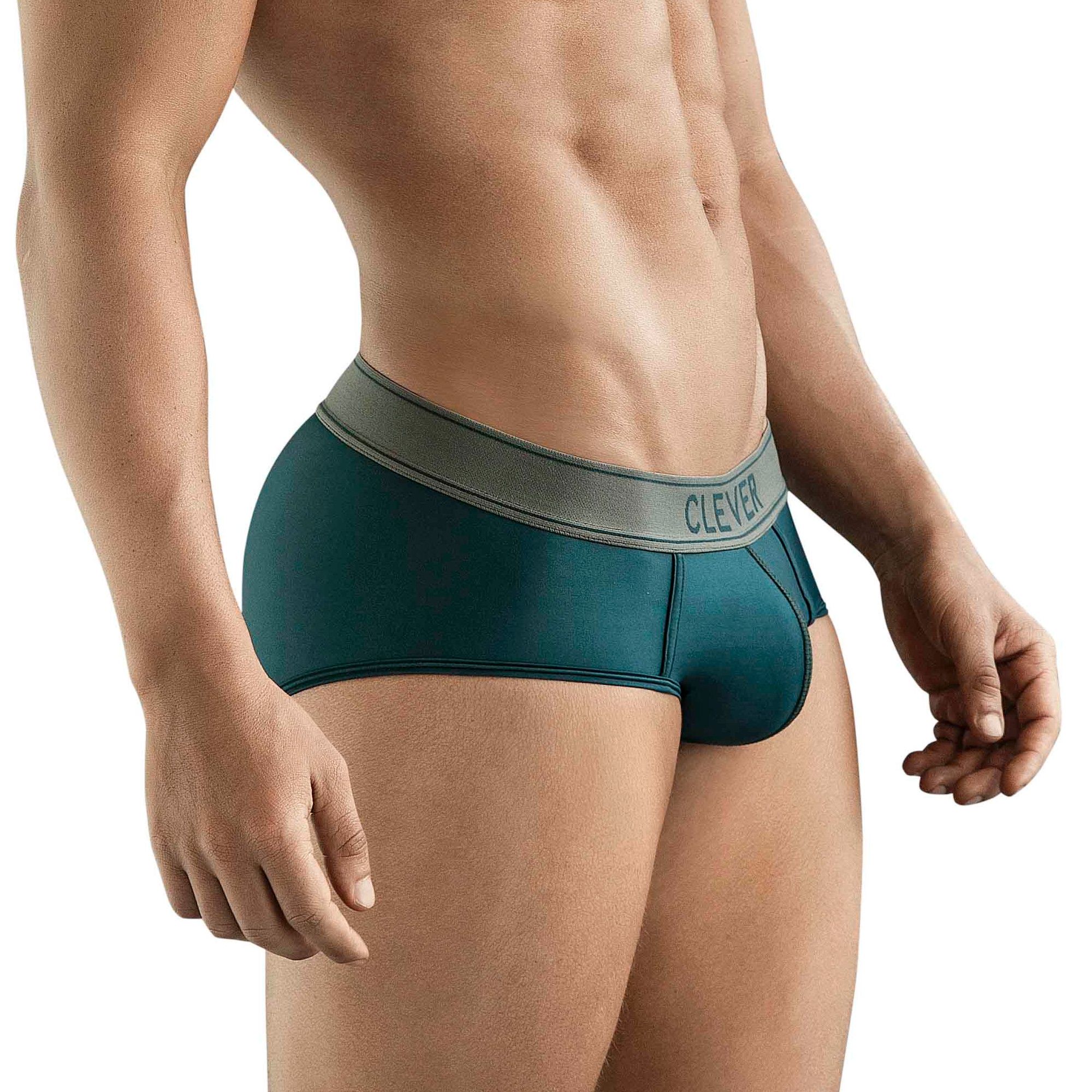 Зеленые мужские трусы-брифы Clever Natura Piping Brief 2
