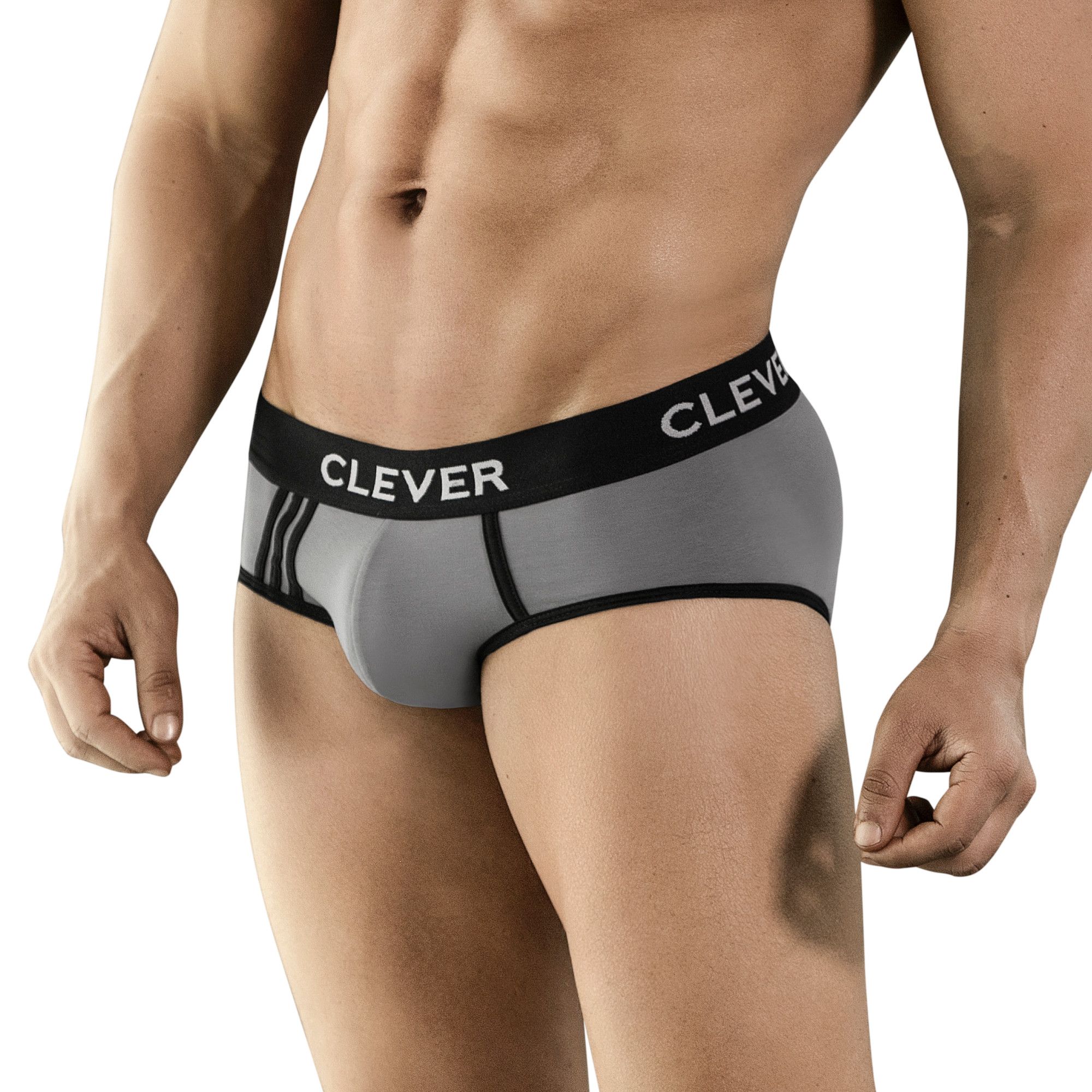 Серые хлопковые трусы-брифы Clever Piping Brief 2