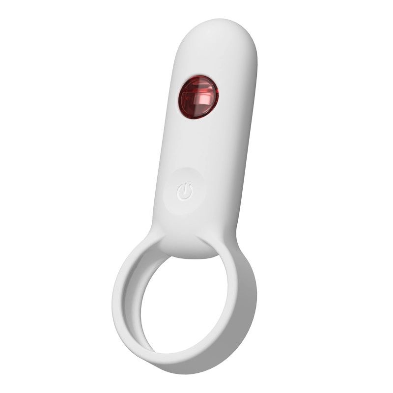 Белое эрекционное виброкольцо с пультом ДУ 2