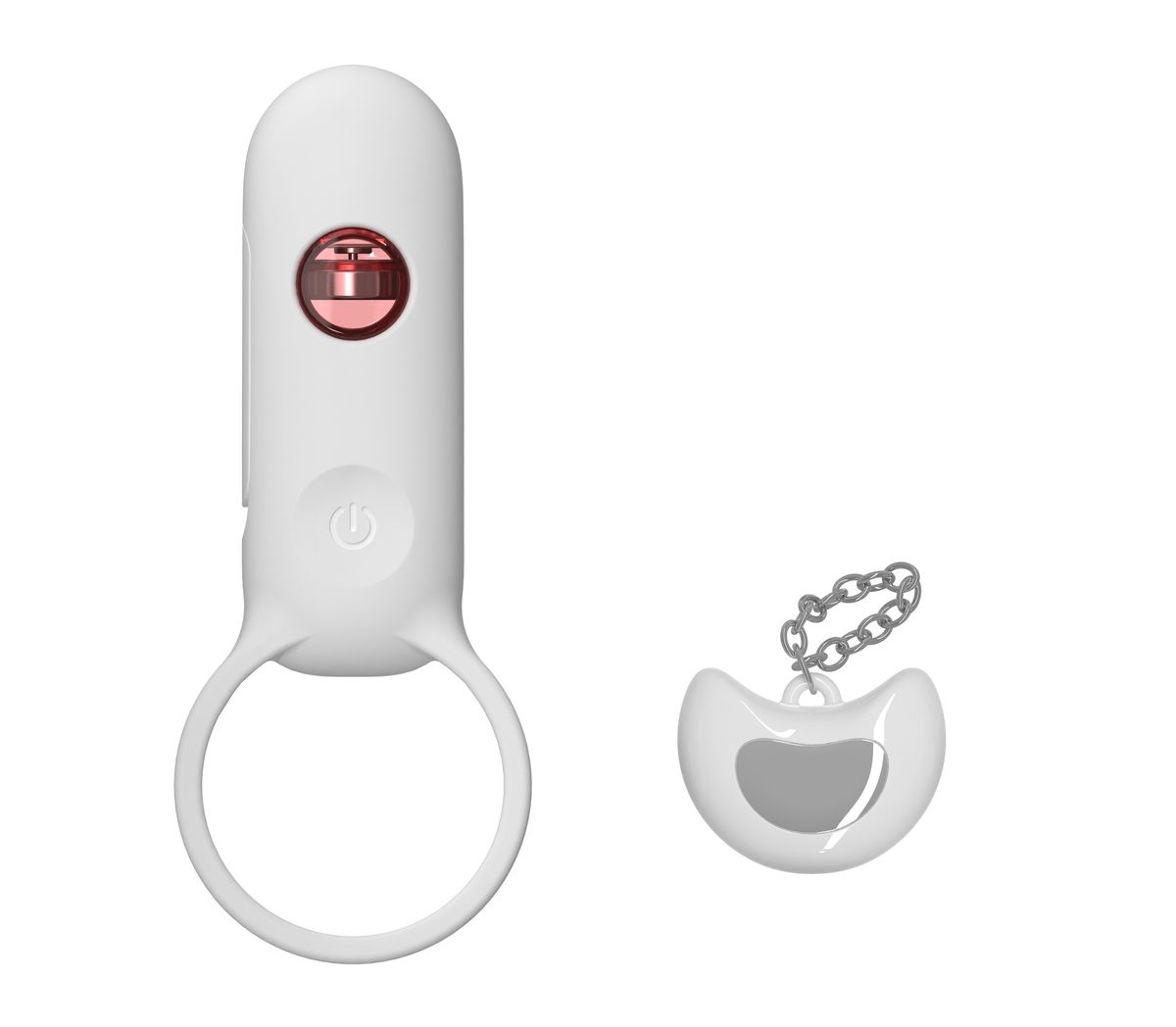 Белое эрекционное виброкольцо с пультом ДУ 3