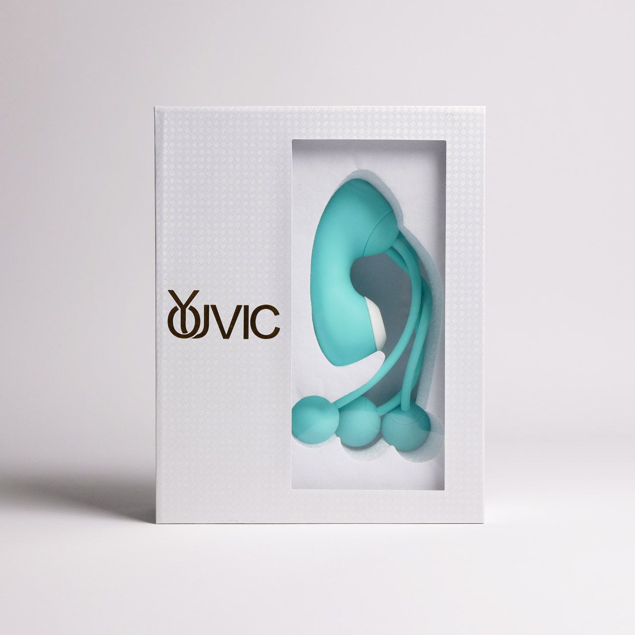 Бирюзовый вакуумный стимулятор клитора с вагинальными виброшариками 2