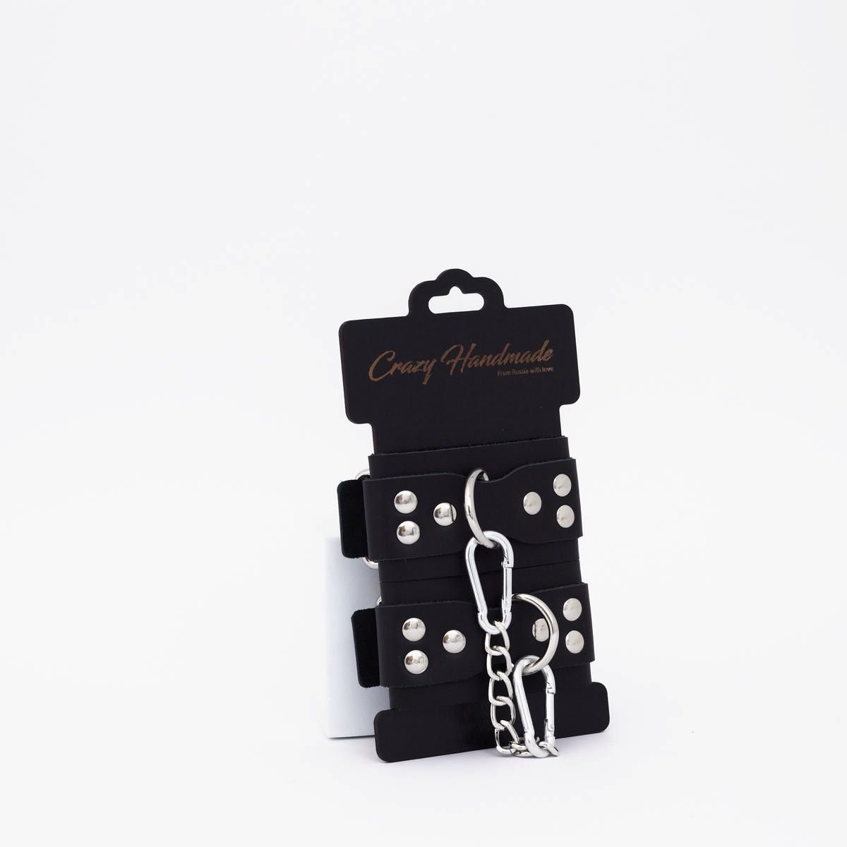 Черные кожаные оковы с регулируемыми ремешками 2