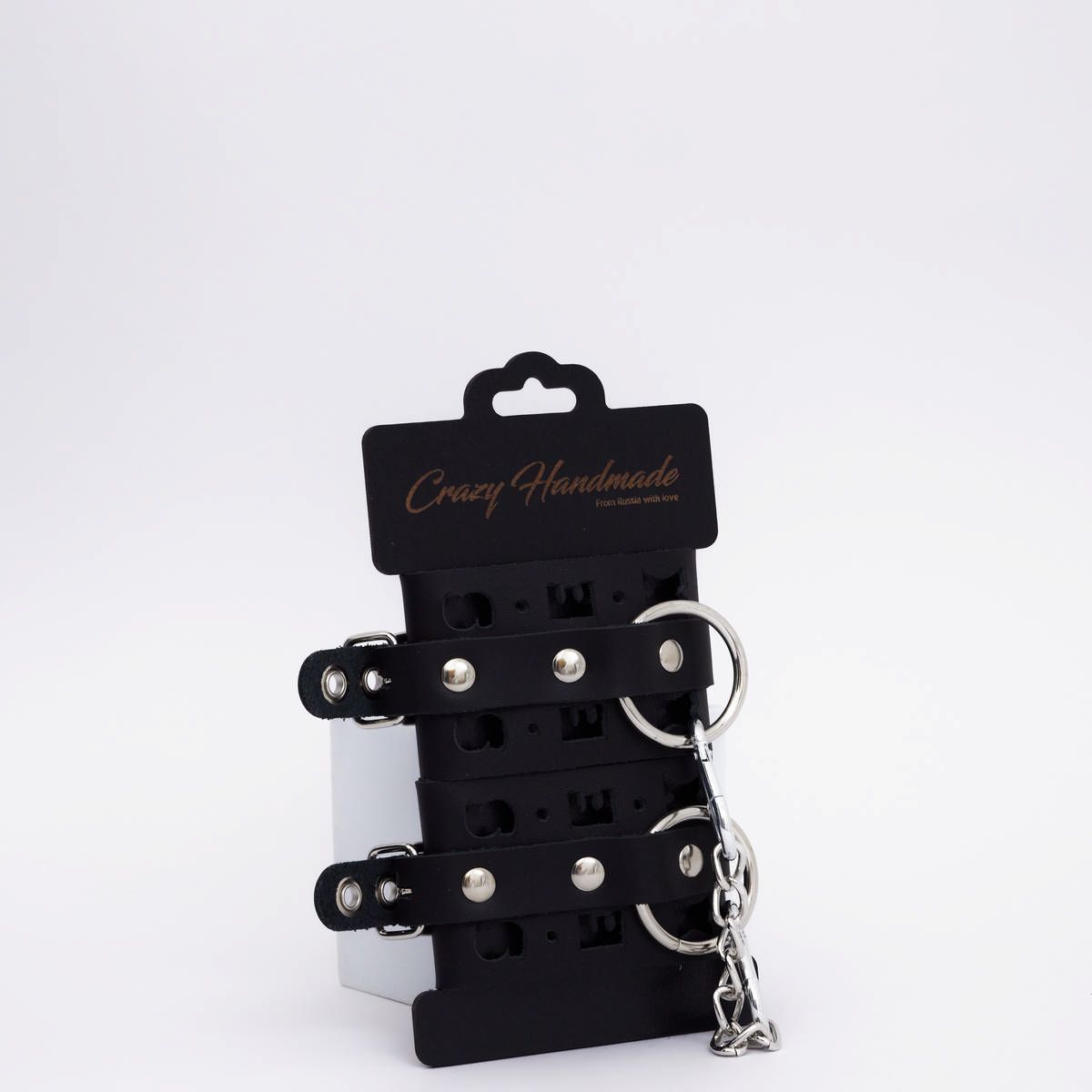 Черные кожаные наручники Sex 3