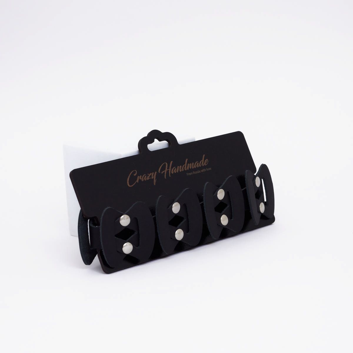 Черный кожаный ошейник из звеньев 3