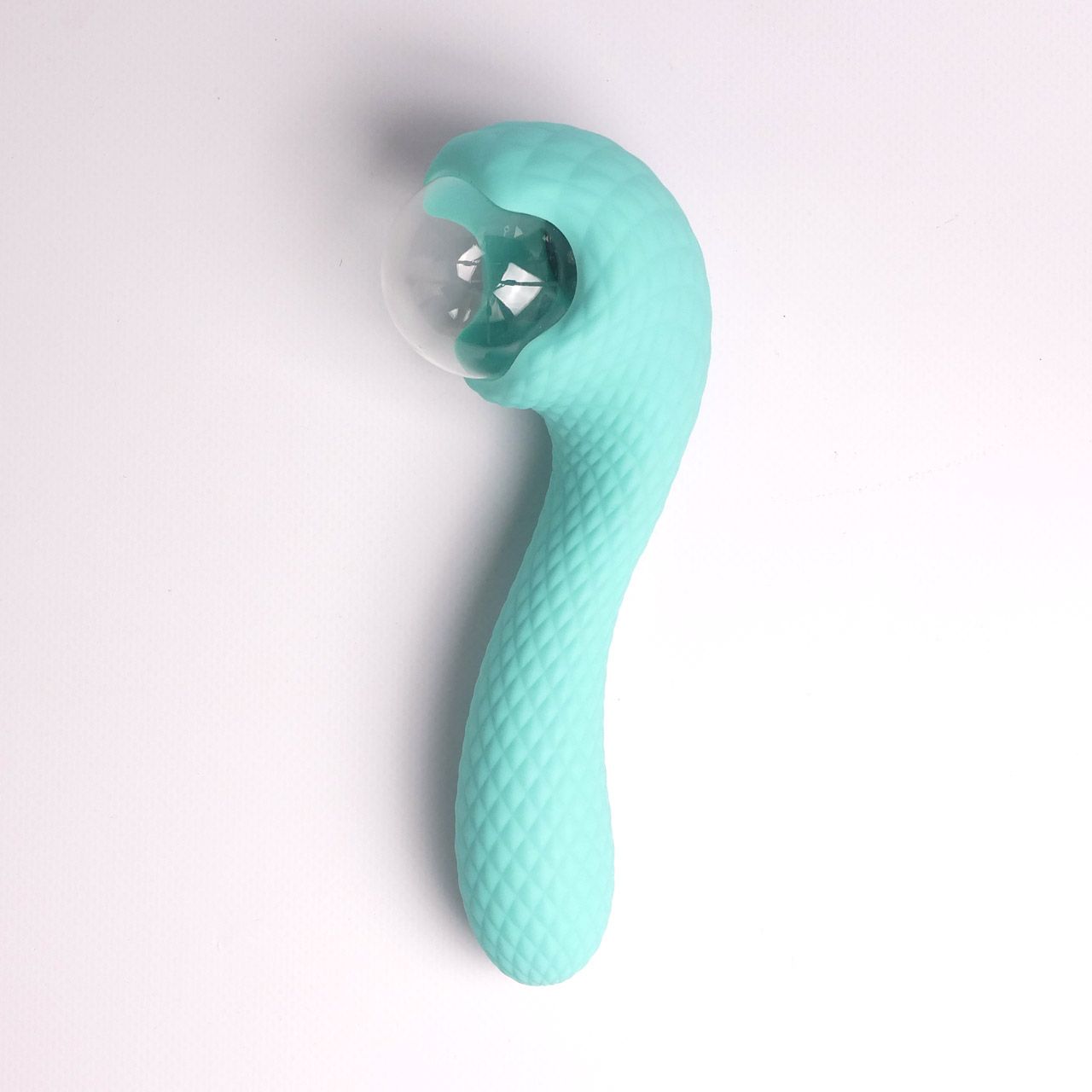 Бирюзовый вибромассажёр с деликатными токами 6