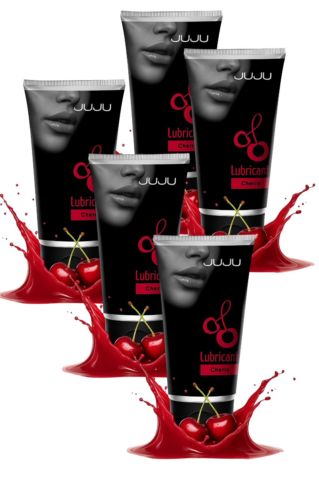 Набор из 5 съедобных лубрикантов JUJU со вкусом вишни 1