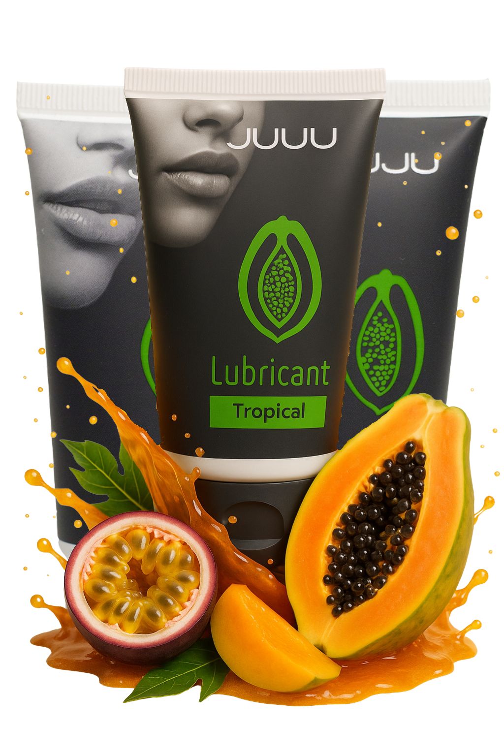 Набор из 3 съедобных лубрикантов JUJU со вкусом тропических фруктов 1