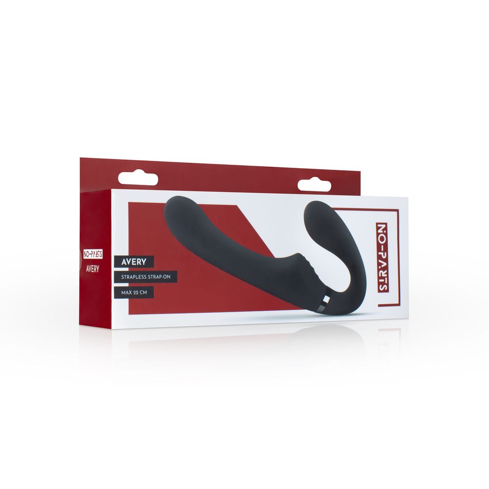 Черный безремневой вибрострапон Avery с пультом ДУ 12