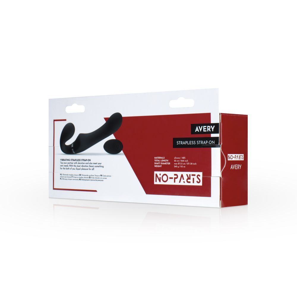 Черный безремневой вибрострапон Avery с пультом ДУ 13