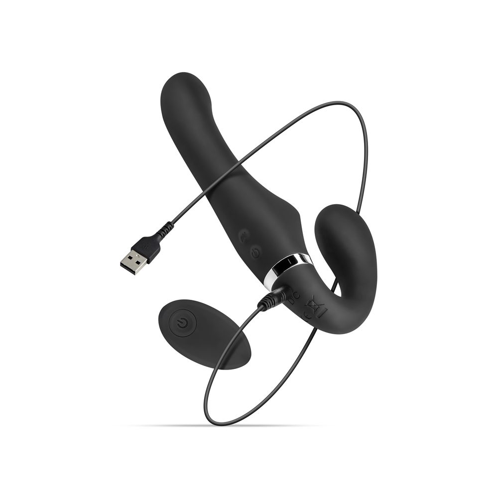 Черный безремневой вибрострапон Avery с пультом ДУ 10