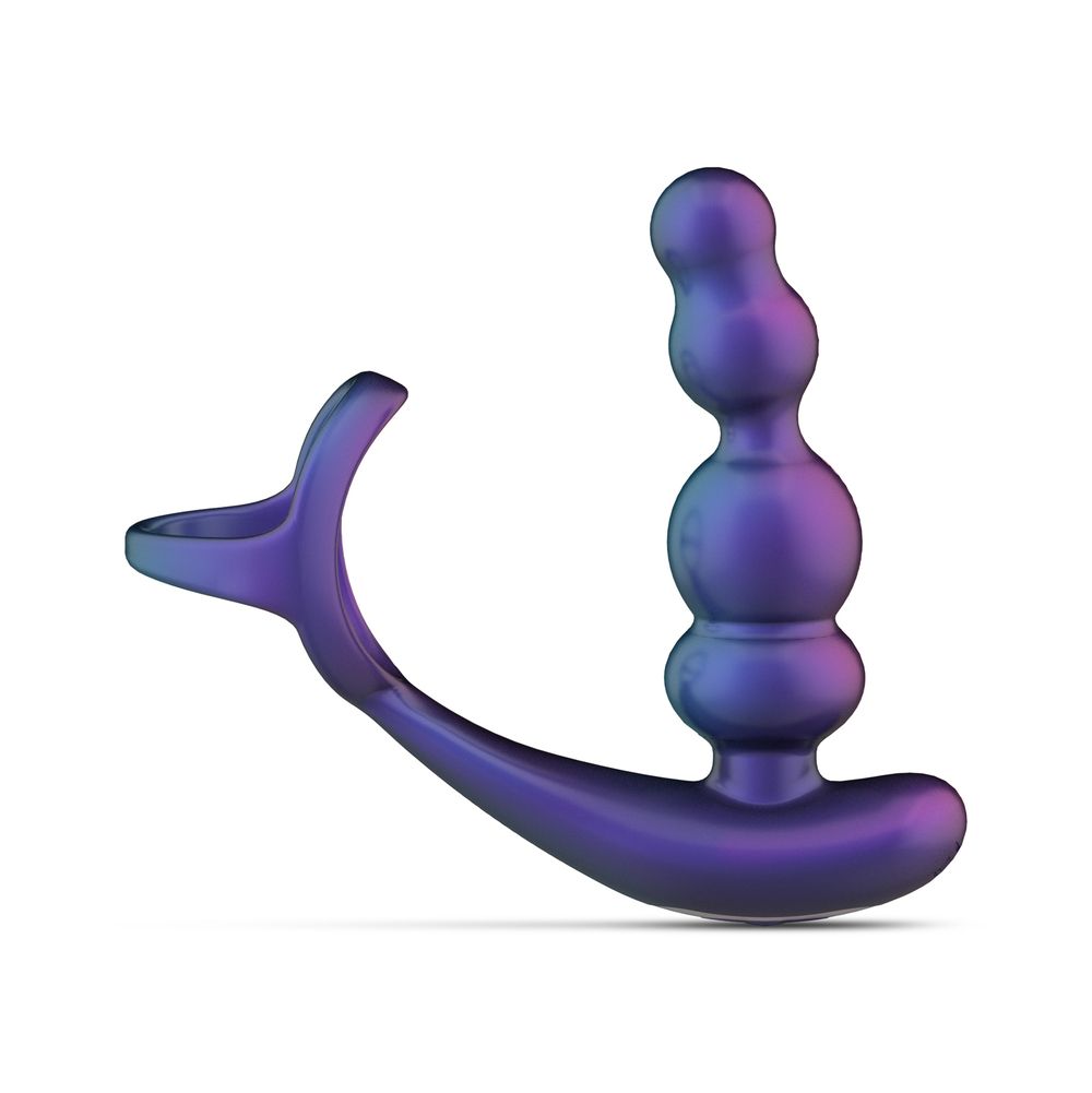 Фиолетовое эрекционное виброкольцо с анальной ёлочкой Stellar Force 3