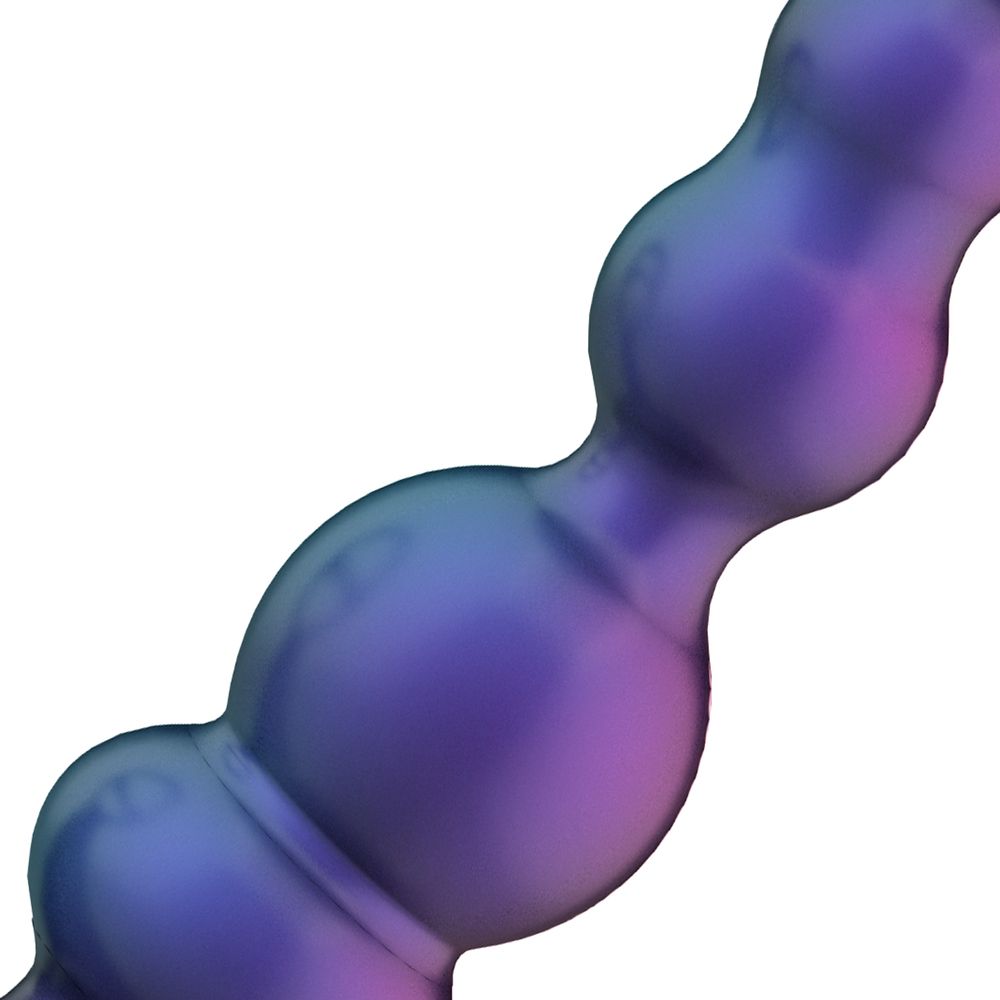 Фиолетовое эрекционное виброкольцо с анальной ёлочкой Stellar Force 7