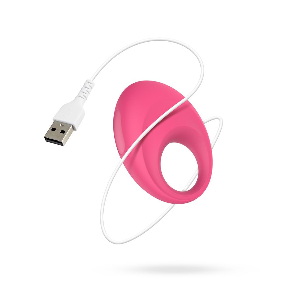 Розовое интерактивное эрекционное виброкольцо Leo 10