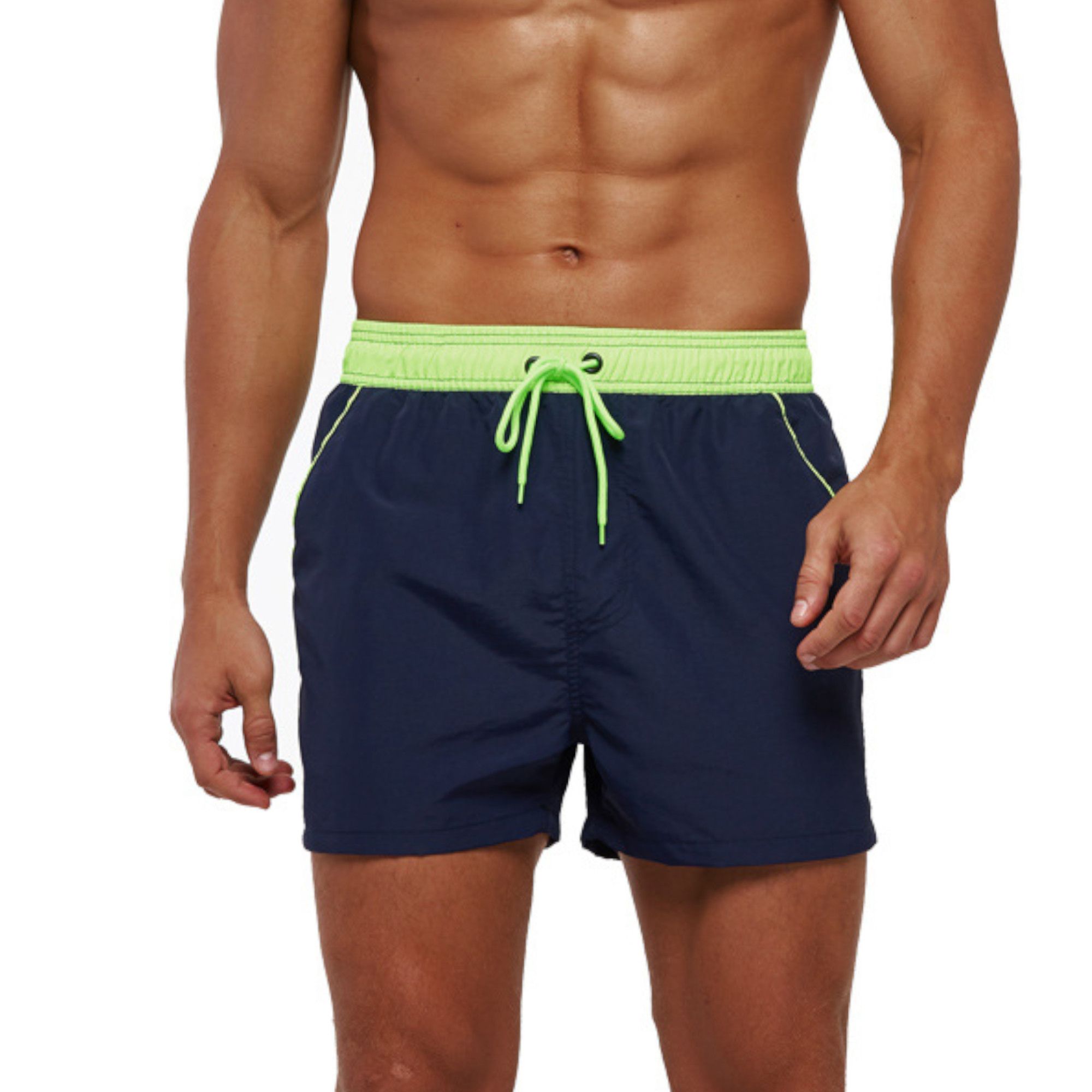 Темно-синие мужские шорты для пляжного отдыха 1