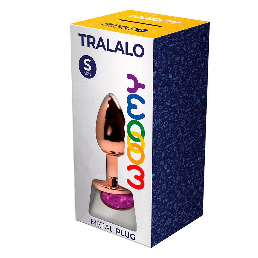 Анальная втулка Wooomy Tralalo Size S c розовым кристаллом 2