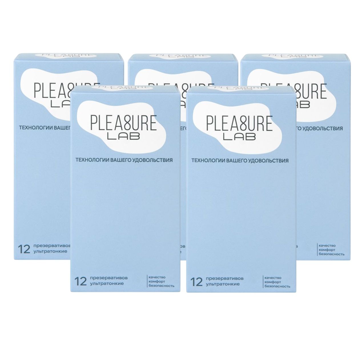 Набор из 5 упаковок ультратонких презервативов Pleasure Lab (по 12 шт.) 1