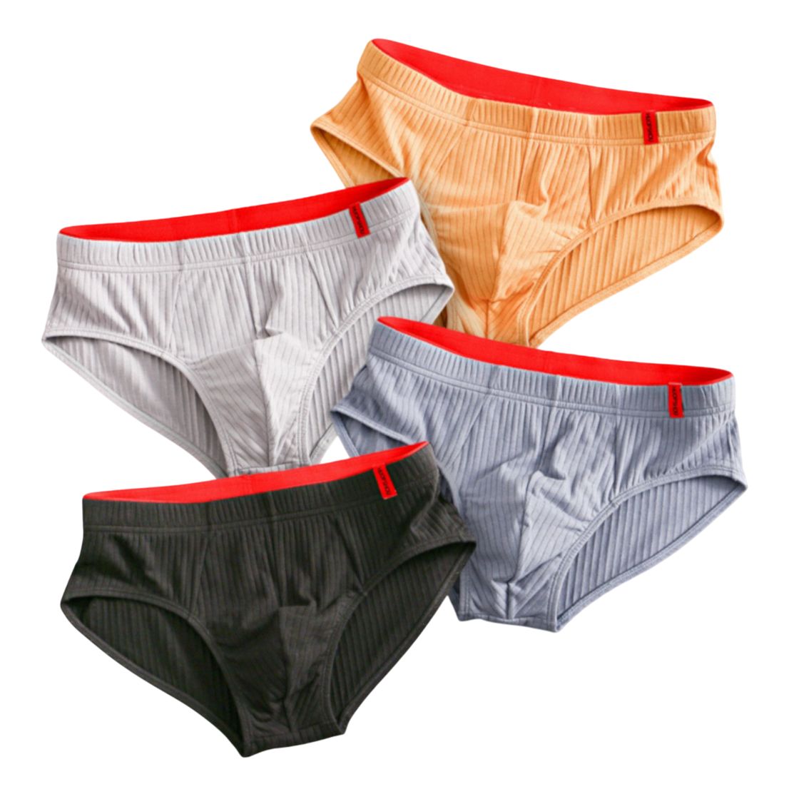 Набор из 4 мужских трусов-брифов из ткани в рубчик 1