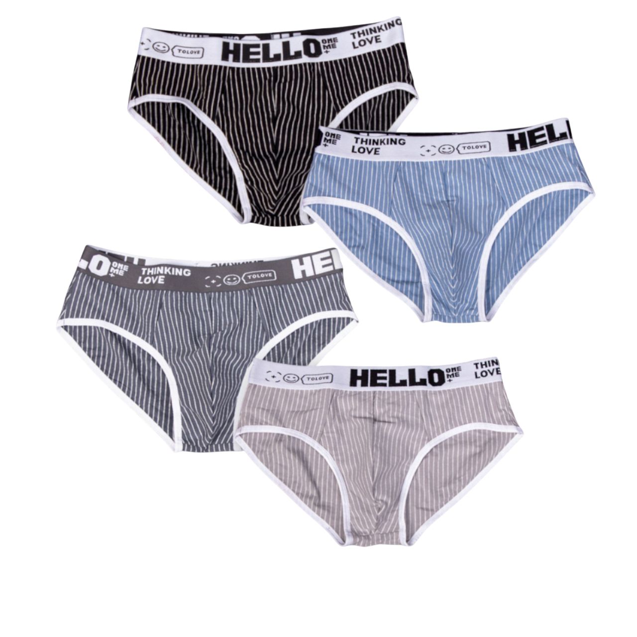 Набор из 4 мужских трусов-брифов в тонкую полоску 1