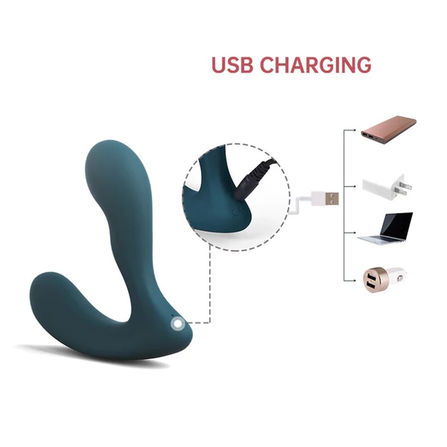 Темно-бирюзовый вибромассажер простаты Solstice X 4