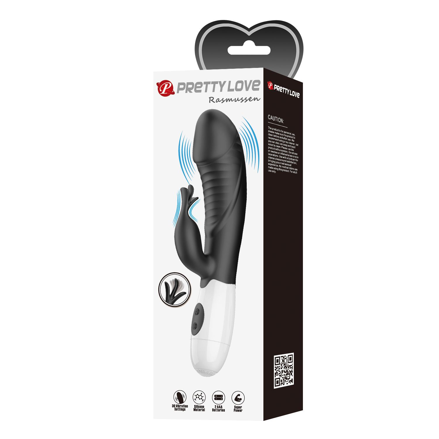 Черный вибратор-кролик Rasmussen - 19,8 см. 2