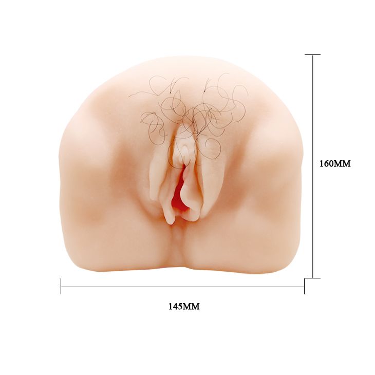 Телесный мастурбатор-вагина с оволосением и вибрацией 6