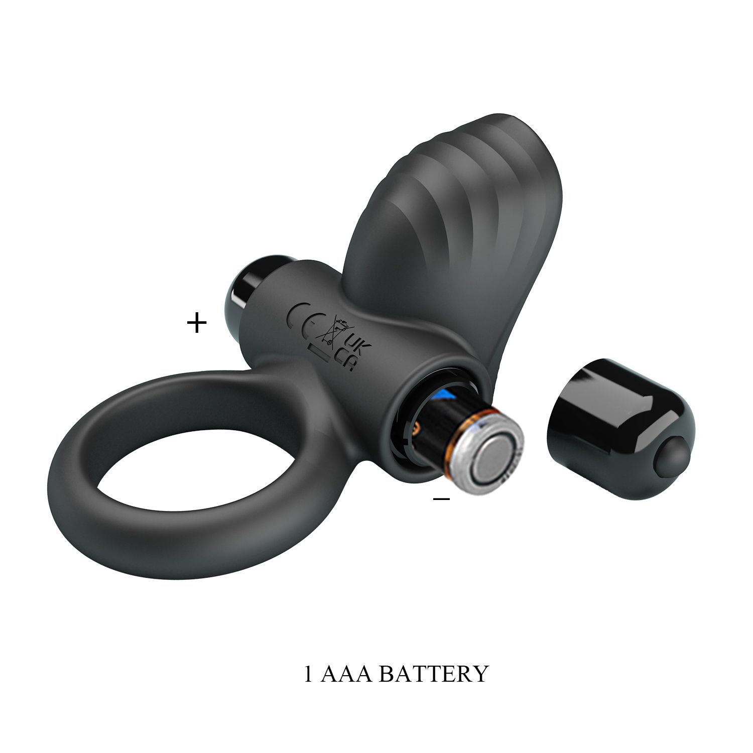 Черное эрекционное кольцо с вибрацией Adrien 11