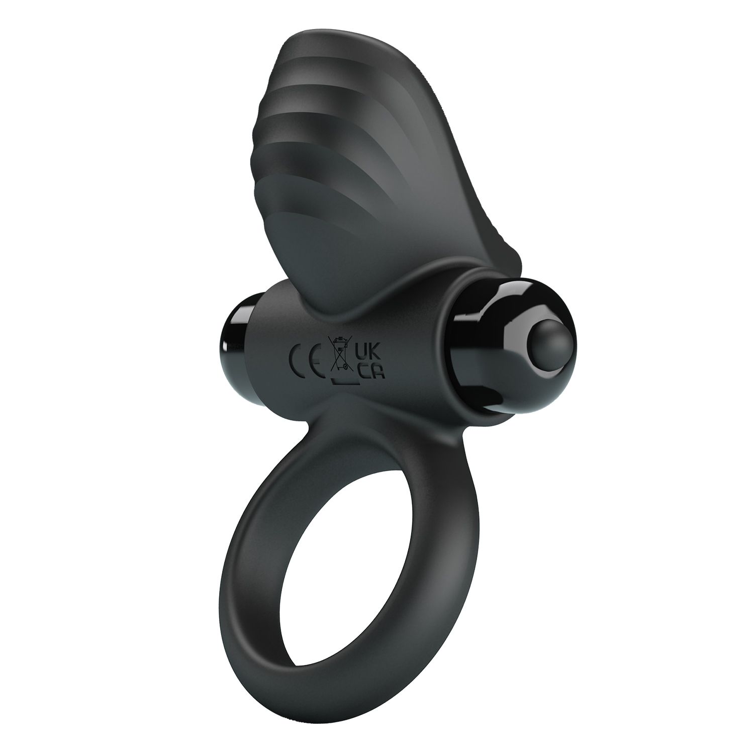 Черное эрекционное кольцо с вибрацией Adrien 1