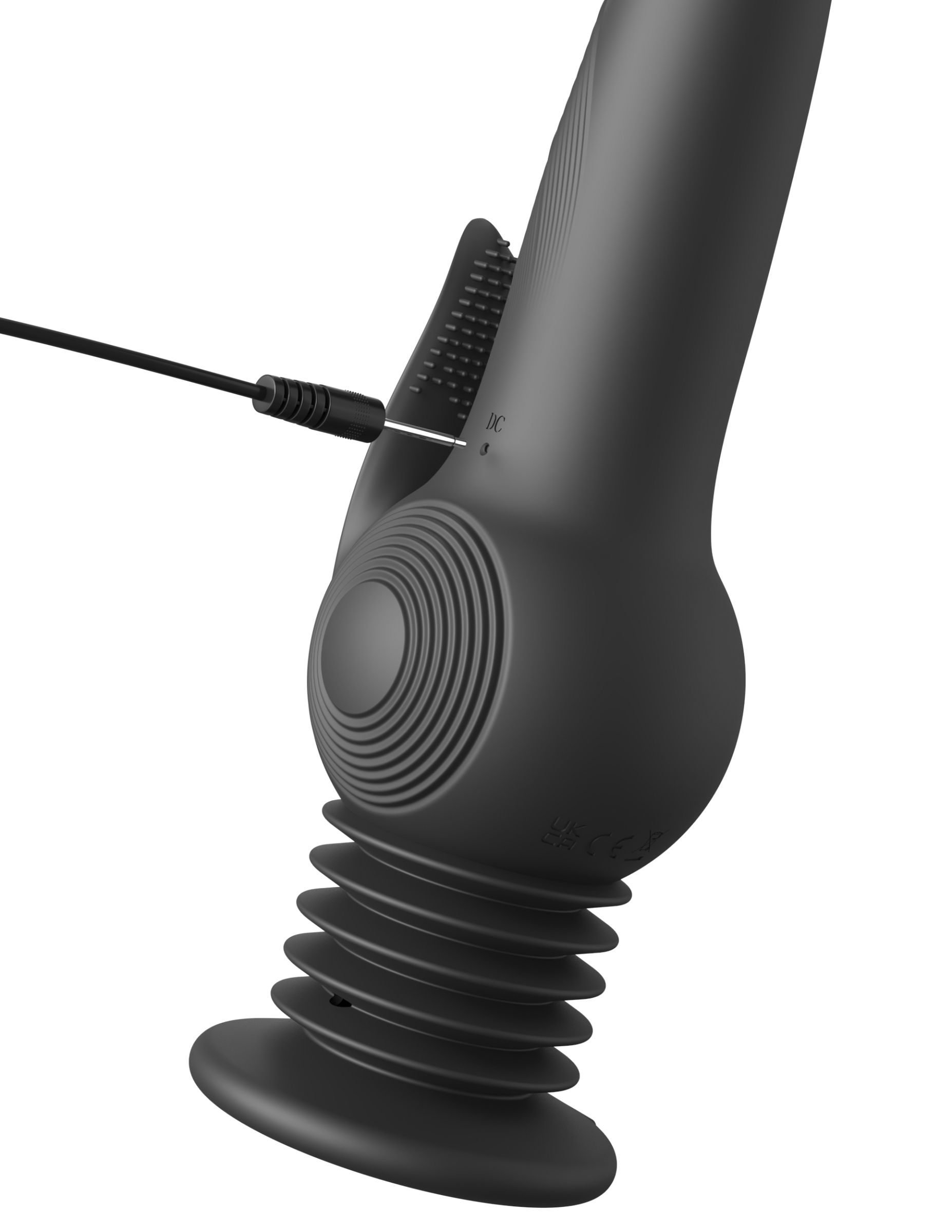 Черный вибратор с функцией фрикций Pogo Thruster - 23,5 см. 6