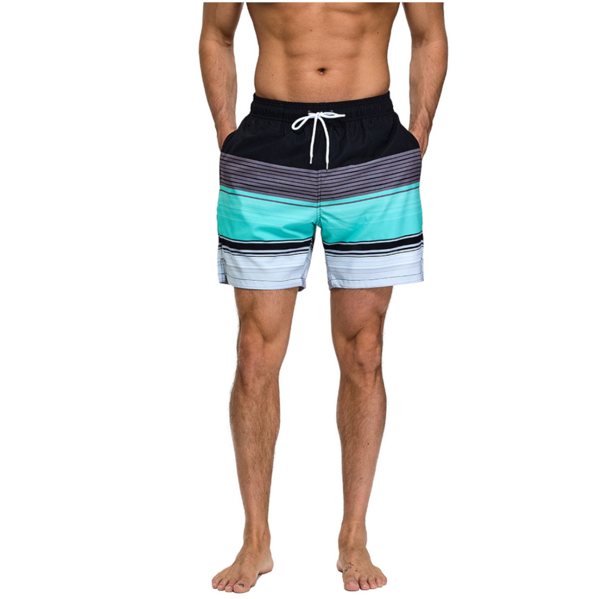 Мужские шорты в полоску для пляжного отдыха 2