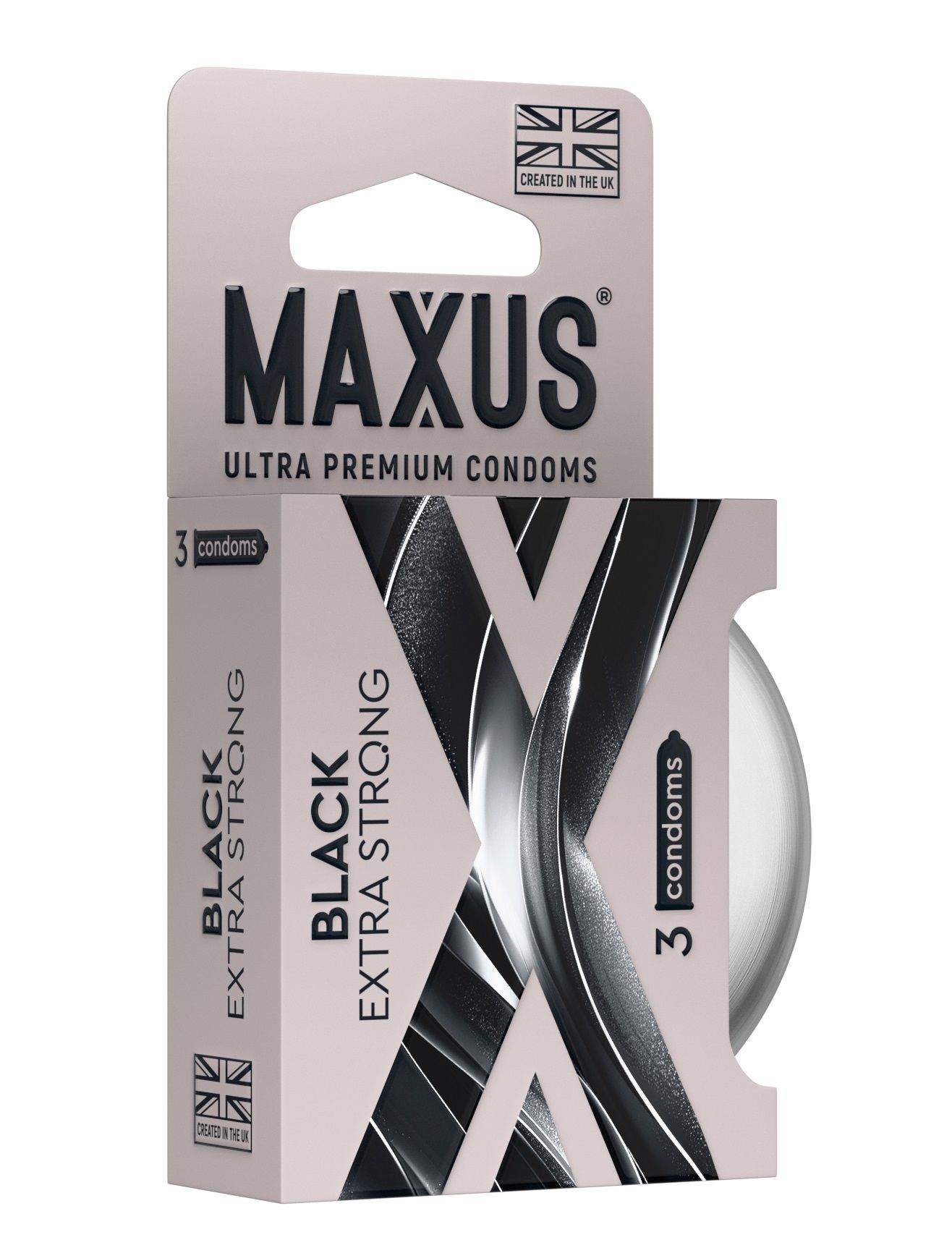 Черные утолщенные презервативы MAXUS Extra Strong с железным кейсом - 3 шт. 1