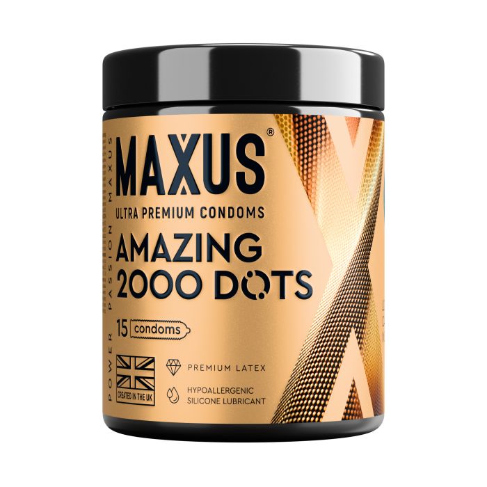 Точечные презервативы MAXUS 2000 Amazing Dots с железным кейсом - 15 шт. 1