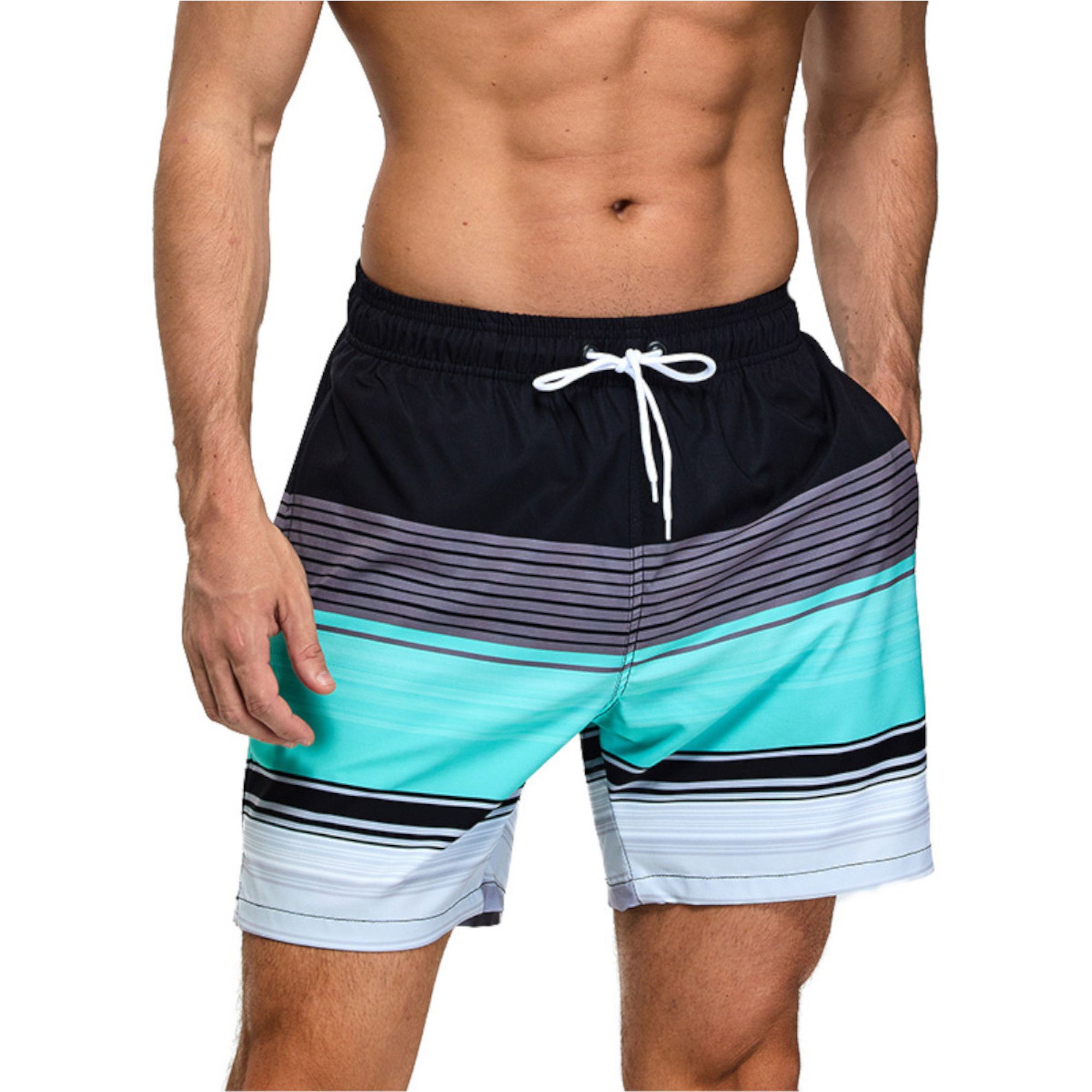 Мужские шорты в полоску для пляжного отдыха 1