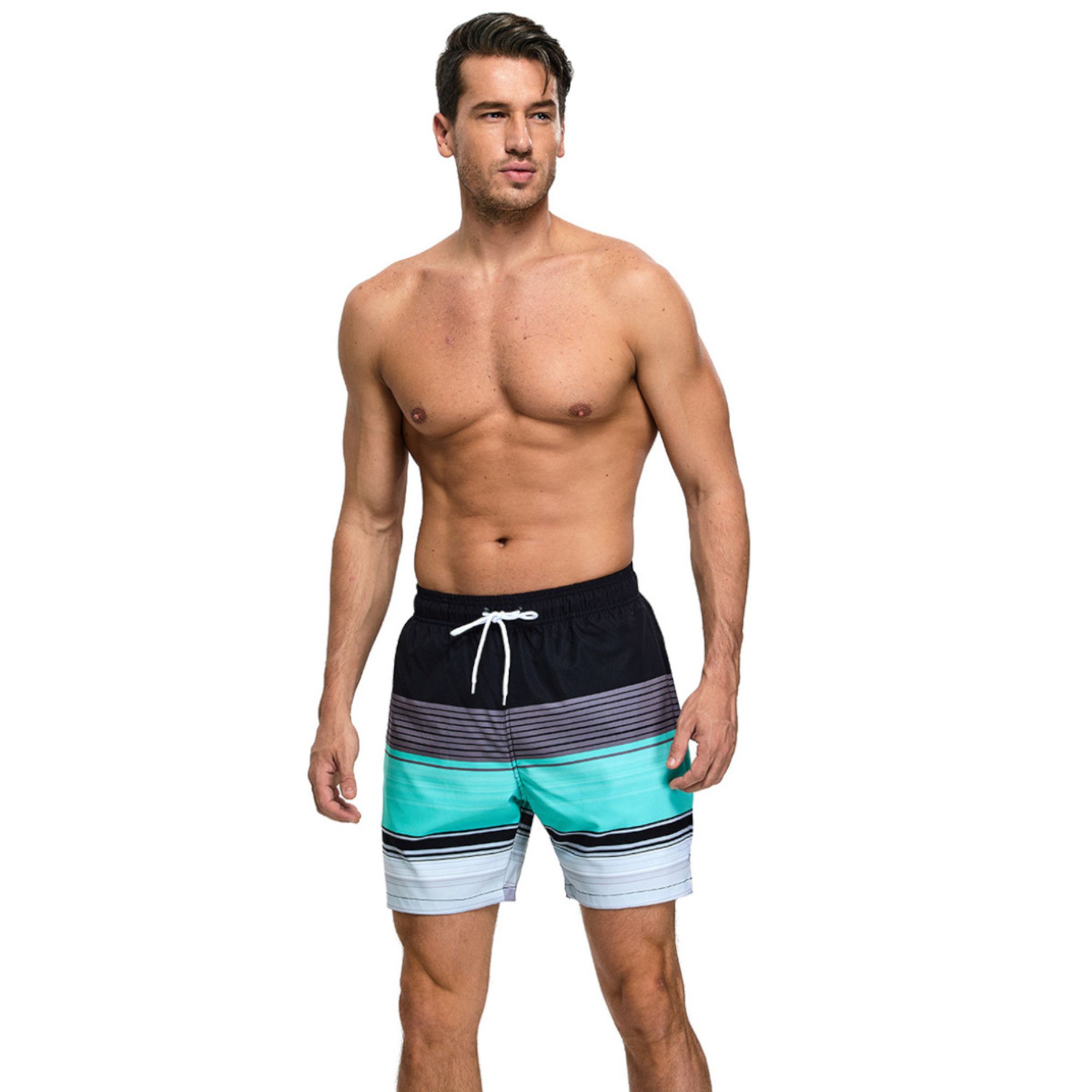 Мужские шорты в полоску для пляжного отдыха 5