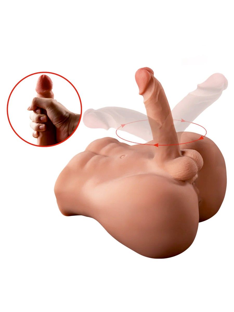 Телесный мужской торс с вибрацией и возвратно-поступательными движениями Bartlett 2