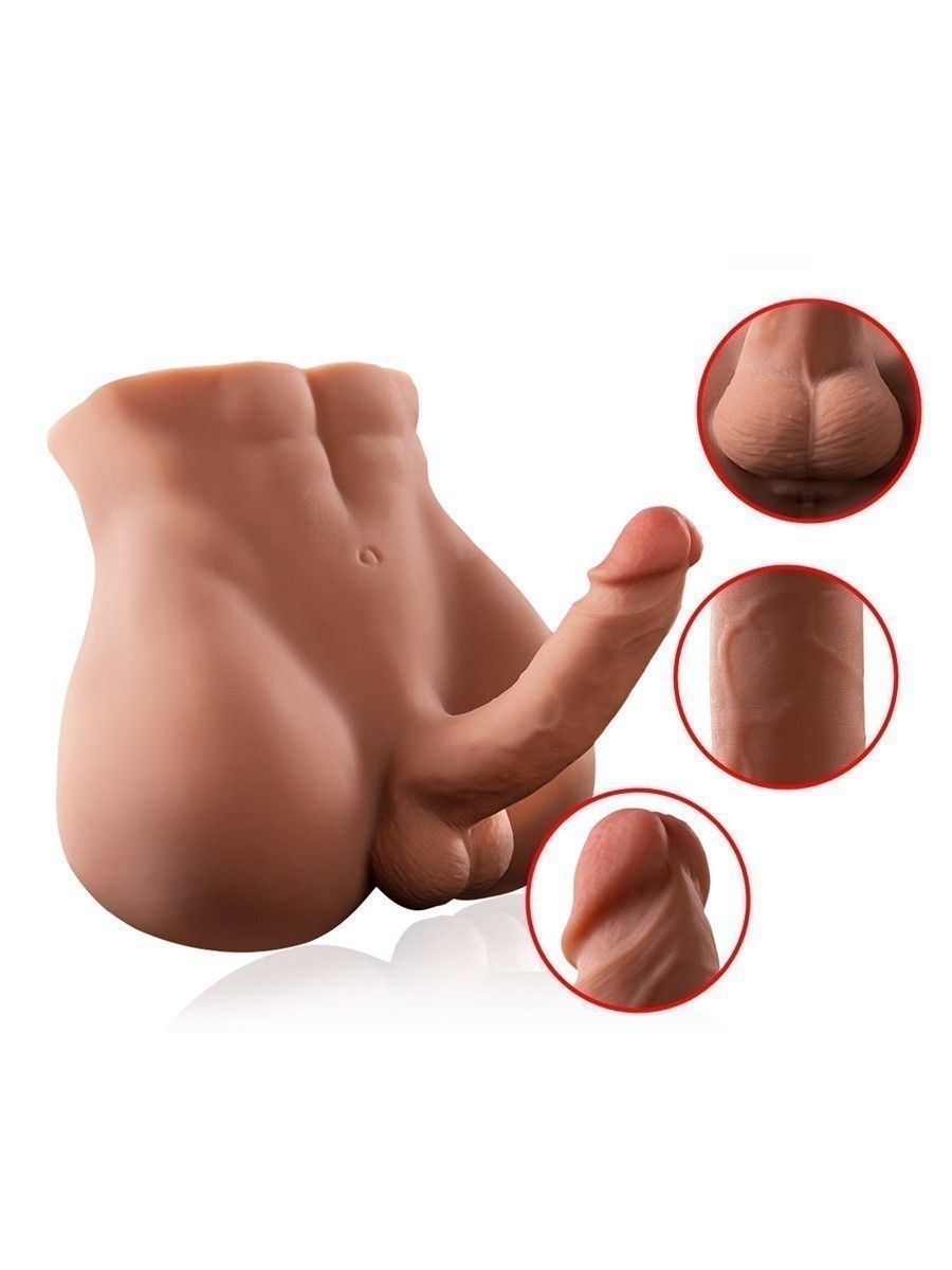 Телесный мужской торс с вибрацией и возвратно-поступательными движениями Bartlett 4