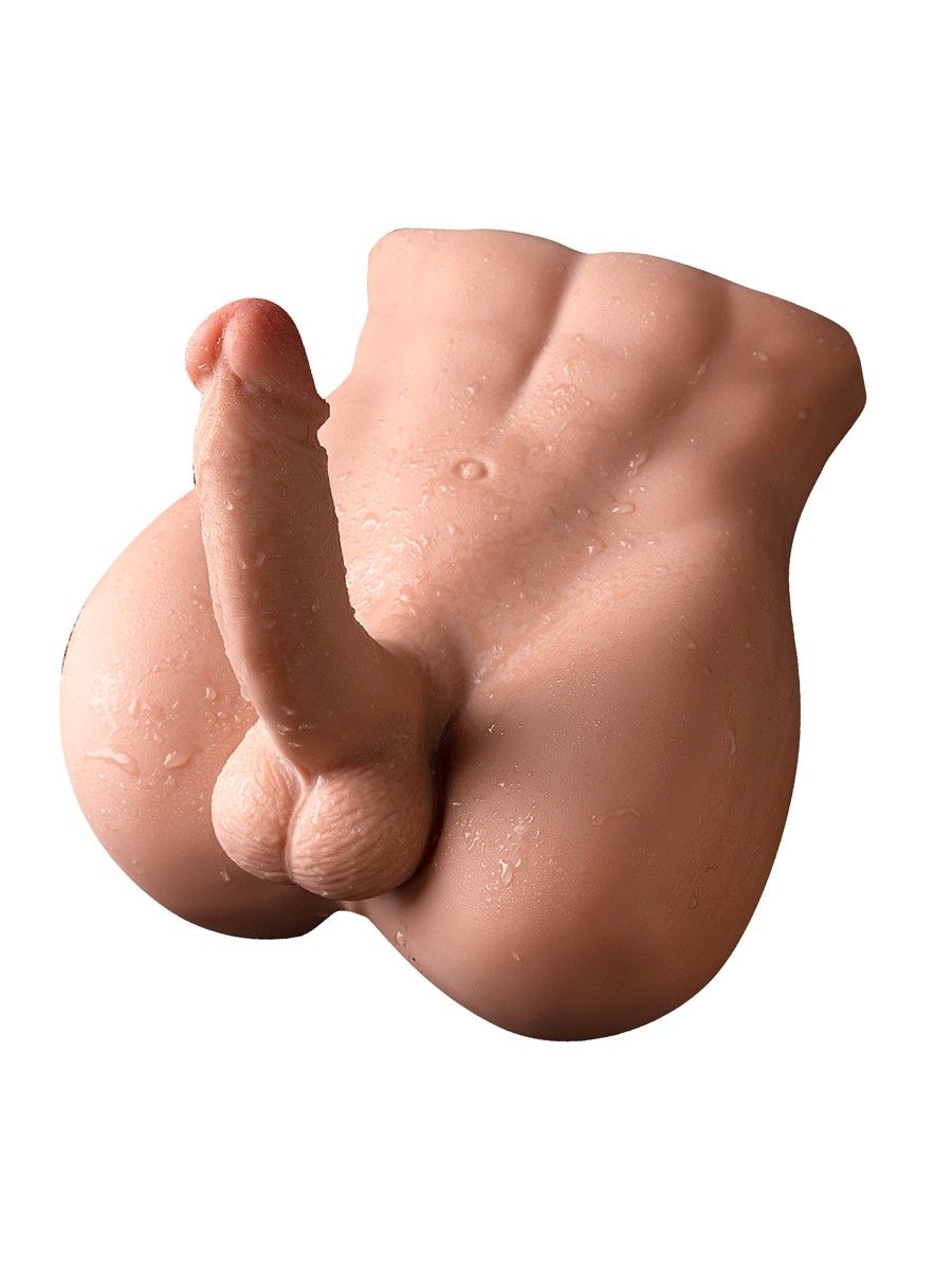 Телесный мужской торс с вибрацией и возвратно-поступательными движениями Bartlett 1