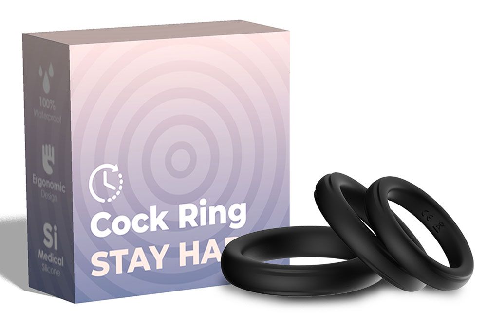 Набор из 3 черных эрекционных колец Stay Hard 1