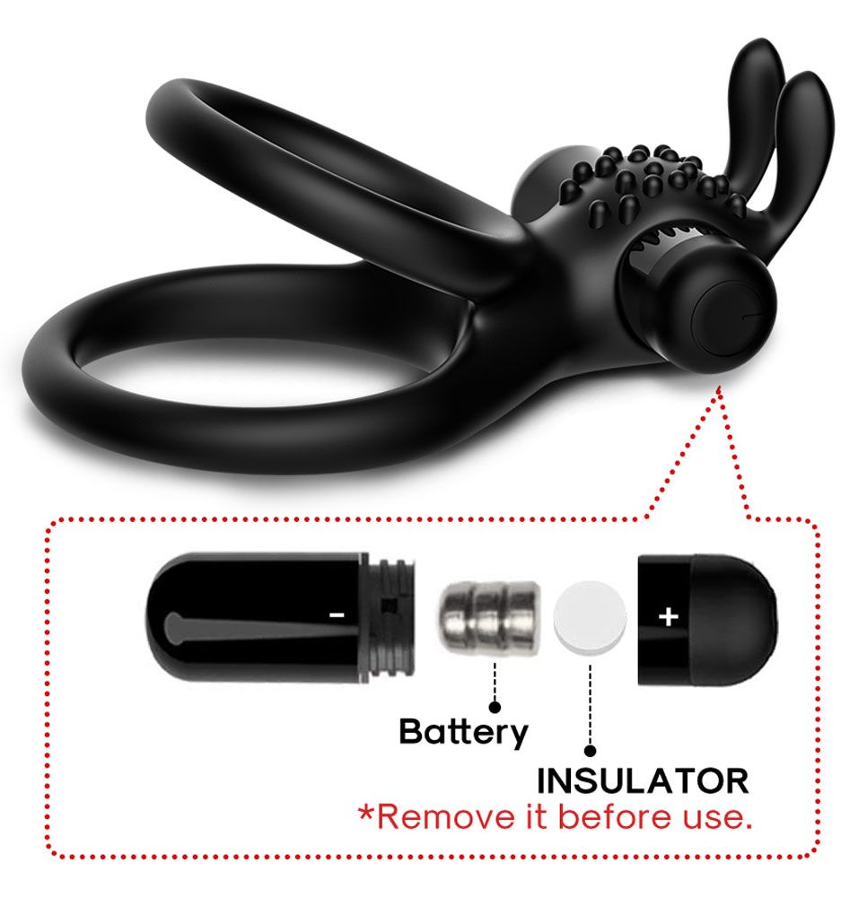 Черное эрекционное виброкольцо с подхватом мошонки Stay Hard 3