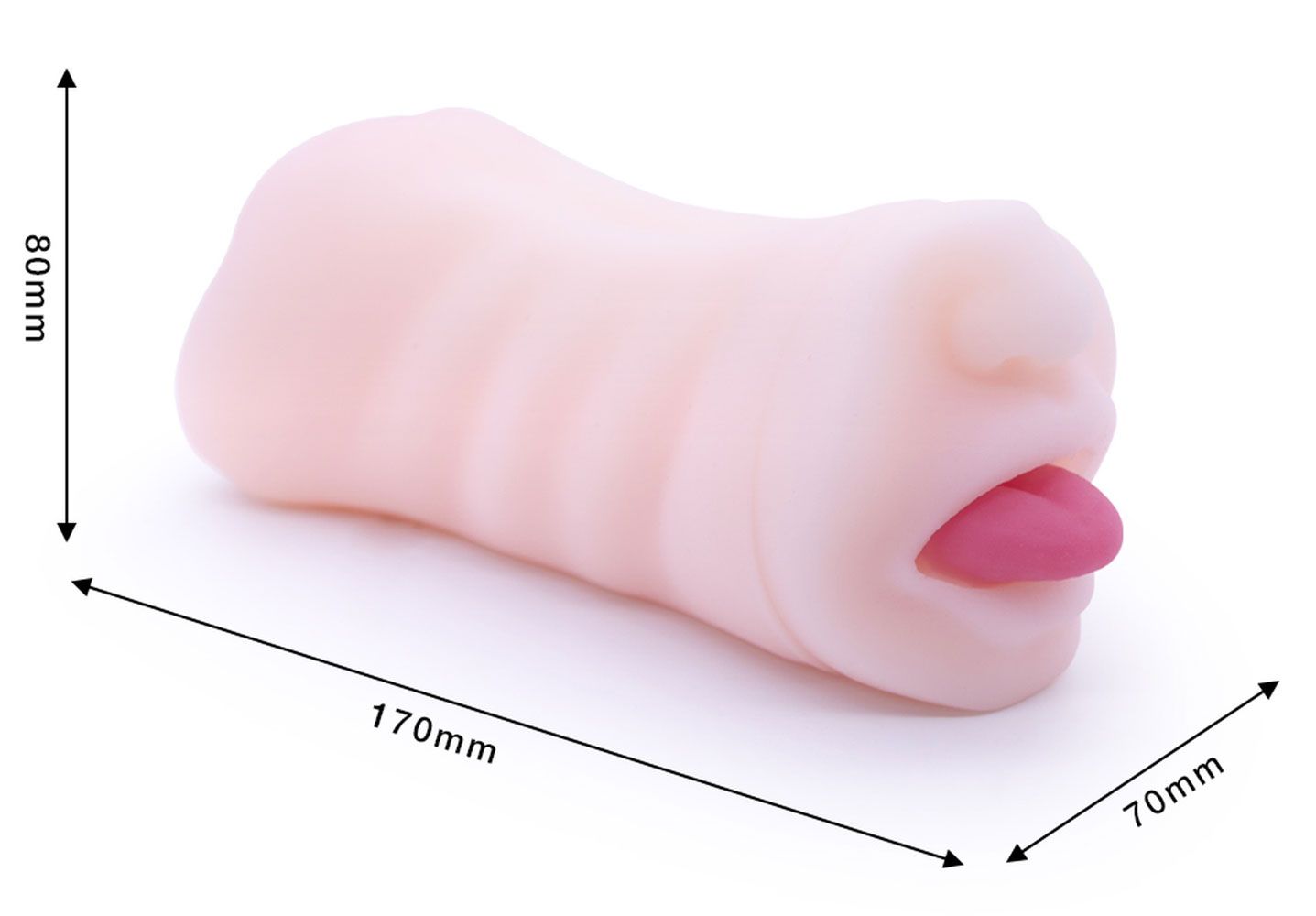 Телесный двусторонний мастурбатор - вагина и ротик 3