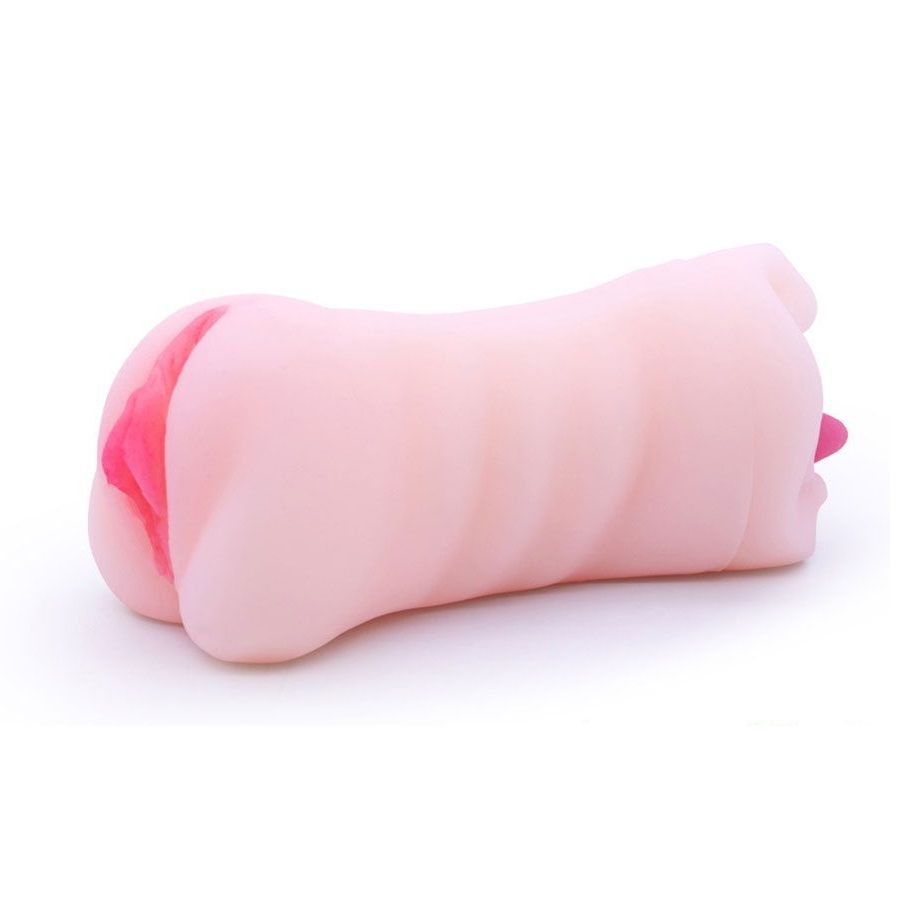 Телесный двусторонний мастурбатор - вагина и ротик 1