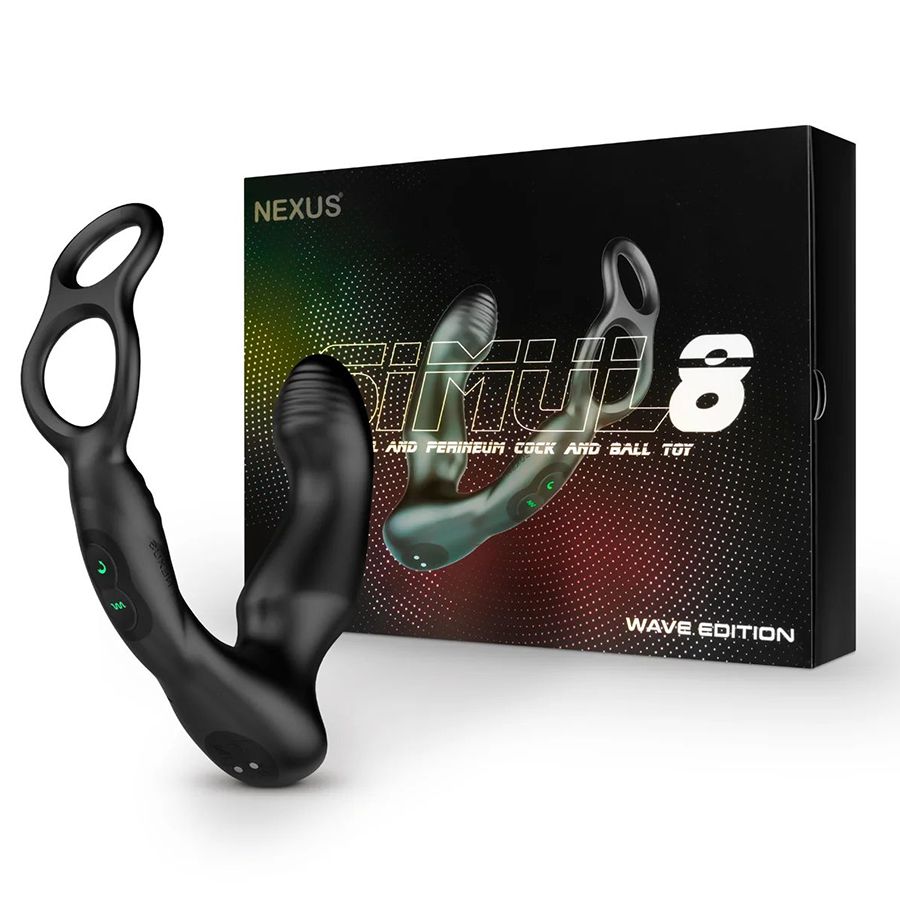 Черный двухмоторный массажер простаты Nexus Simul8 Wave Edition 3