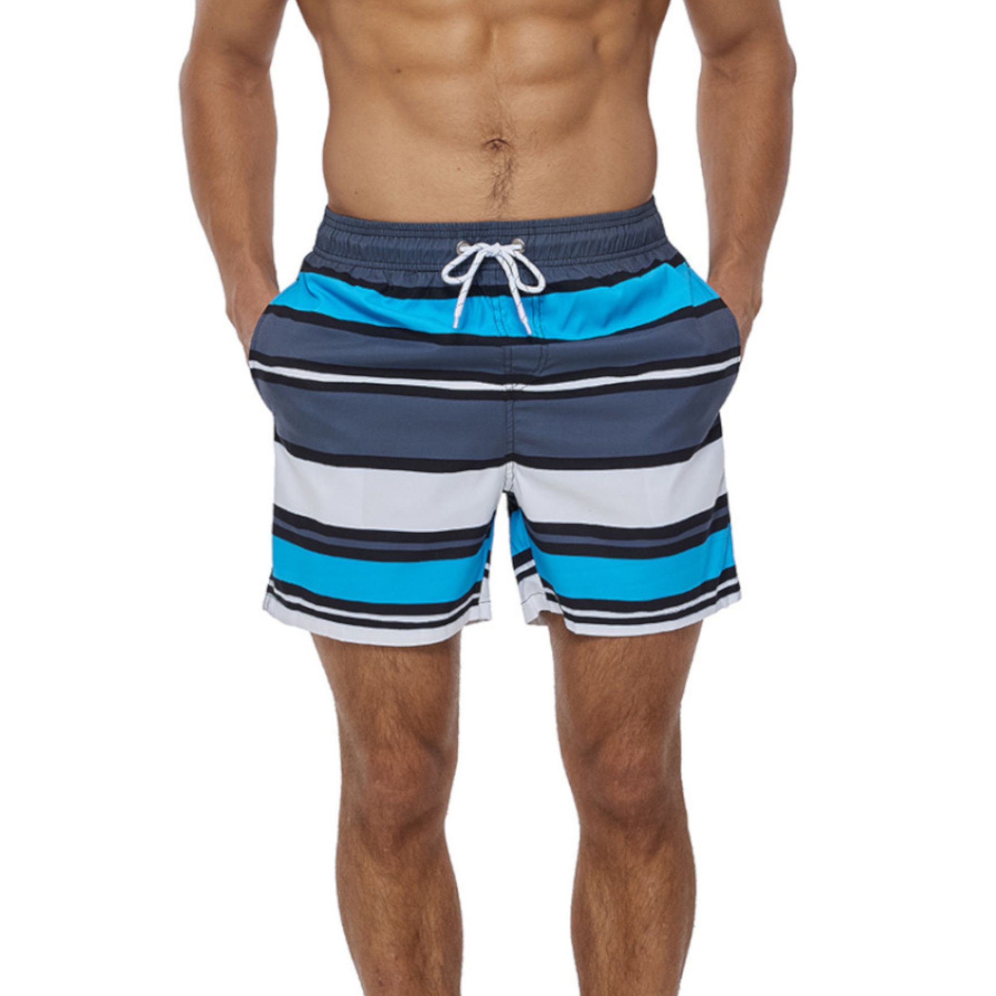 Мужские разноцветные шорты в полоску для пляжного отдыха 2